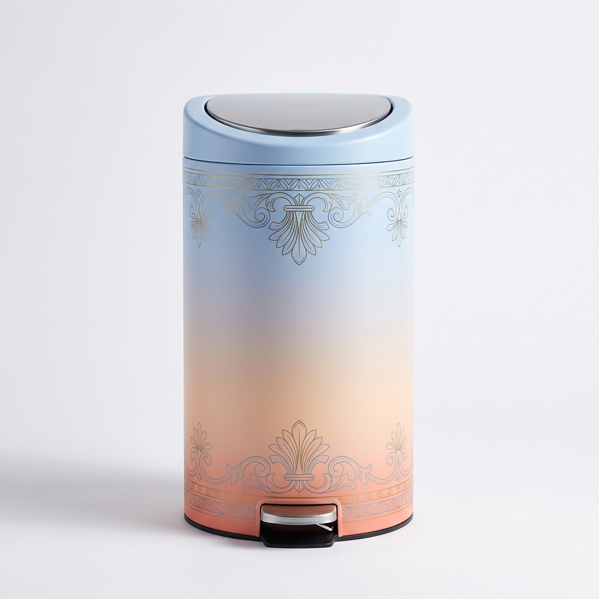 Versailles Blue & Blush Pedal Waste Bin