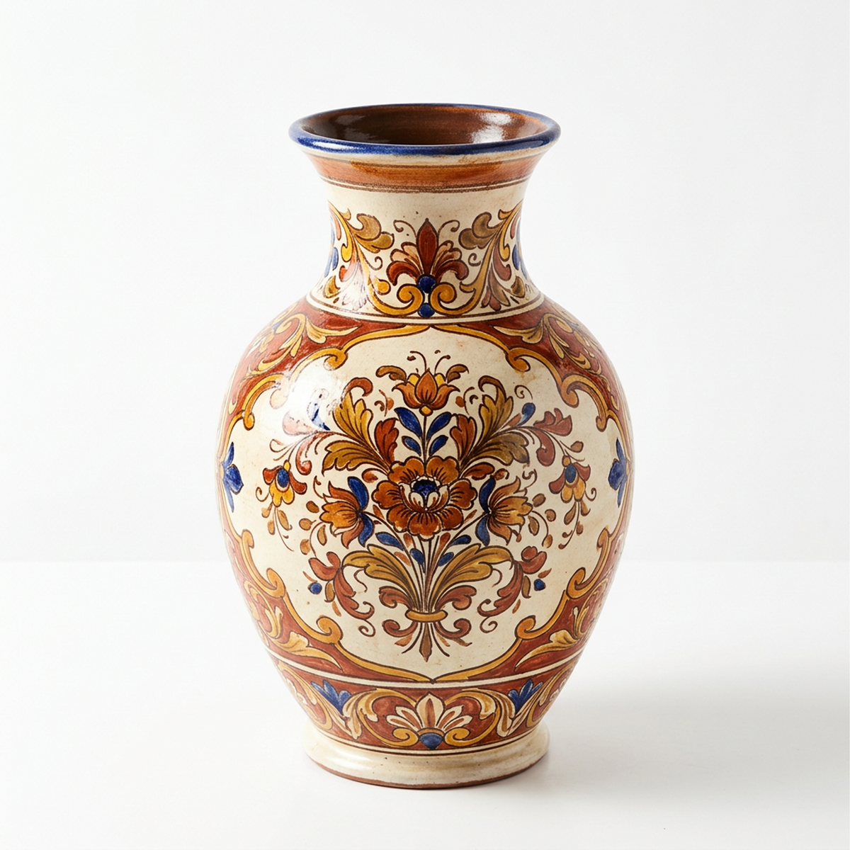 Tuscan Garden Hand-Painted Ceramic Vase