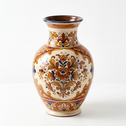 Tuscan Garden Hand-Painted Ceramic Vase