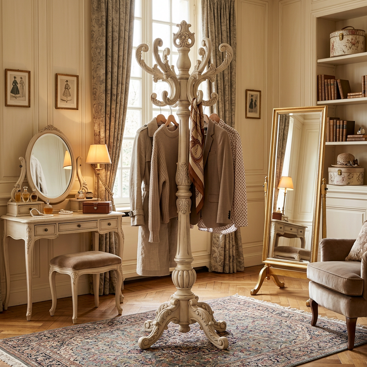 Versailles Carved Freestanding Coat Rack