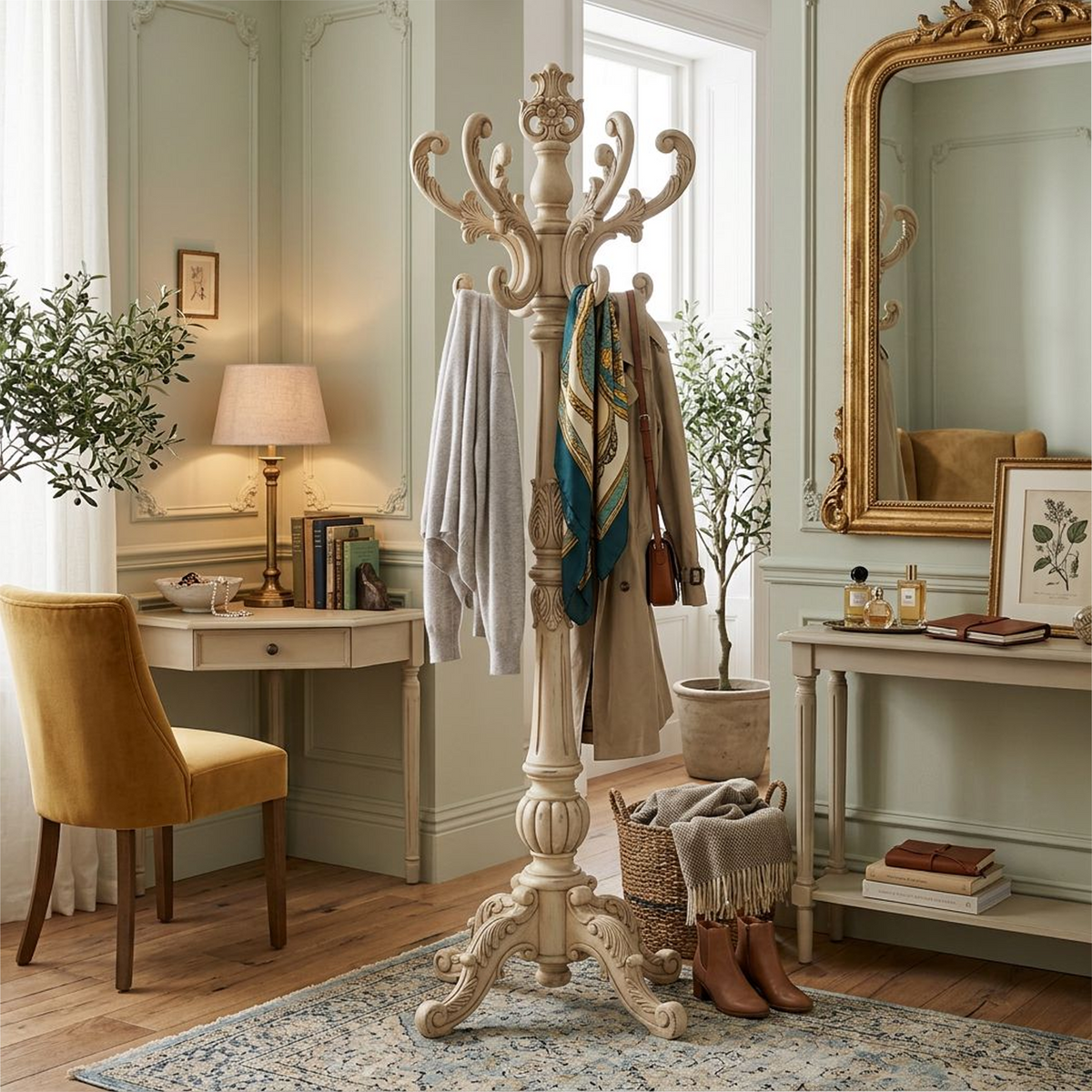 Versailles Carved Freestanding Coat Rack