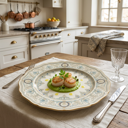Château Azure Gold Dinner Plate