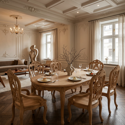 Rococo Carved Wood Dining Armchair