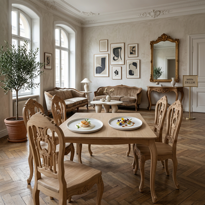 Rococo Carved Wood Dining Armchair