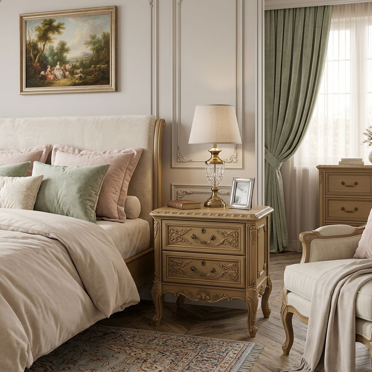 Versailles Carved 2-Drawer Nightstand