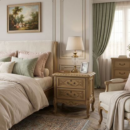 Versailles Carved 2-Drawer Nightstand